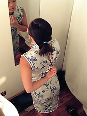 Sexy asian babe catch with a hidden cam in a changing room